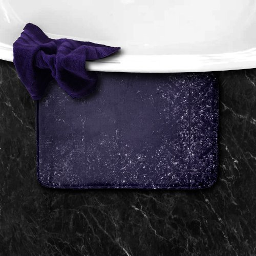 Glimmery Indigo Grunge  Midnight Purple Damask Bath Mat