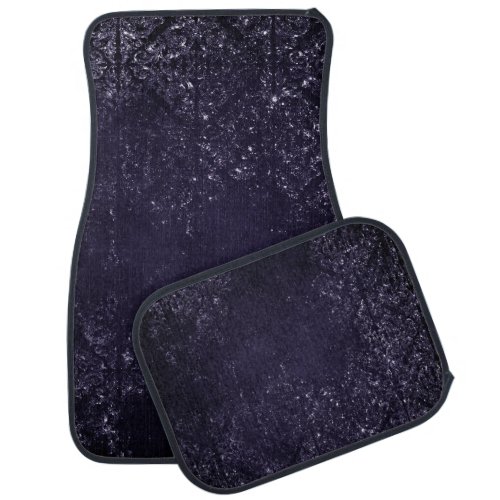 Glimmery Indigo Grunge  Midnight Purple Damask Car Floor Mat