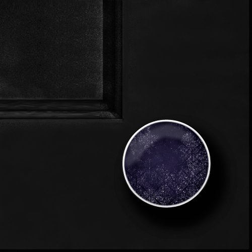 Glimmery Indigo Grunge  Midnight Purple Damask Ceramic Knob