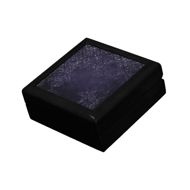 Glimmery Indigo Grunge | Midnight Purple Damask Gift Box (Side)