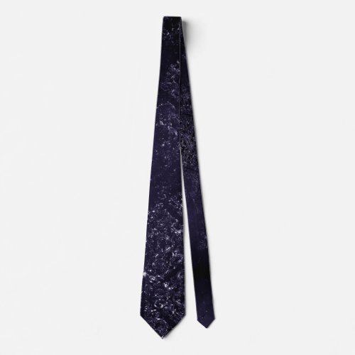 Glimmery Indigo Grunge  Midnight Purple Damask Neck Tie