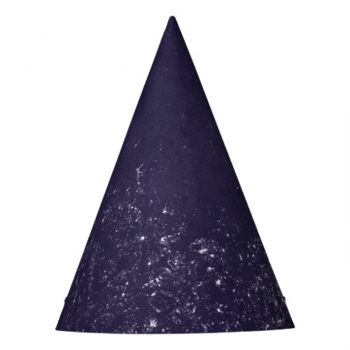 Glimmery Indigo Grunge  Midnight Purple Damask Party Hat