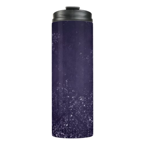 Glimmery Indigo Grunge  Midnight Purple Damask Thermal Tumbler