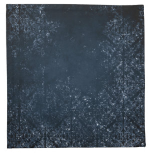 Glimmery Navy Grunge Dark Sapphire Blue Damask Cloth Napkin