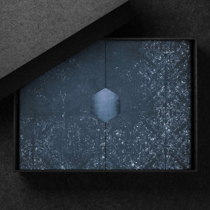 Glimmery Navy Grunge Dark Sapphire Blue Damask Tissue Paper