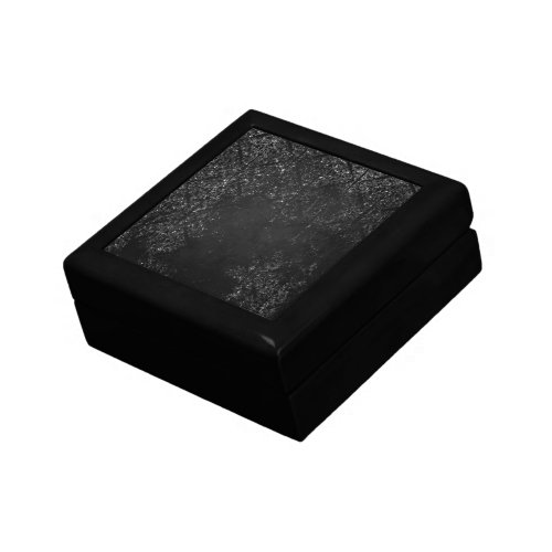 Glimmery Onyx Grunge  Black Silver Glam Damask Gift Box