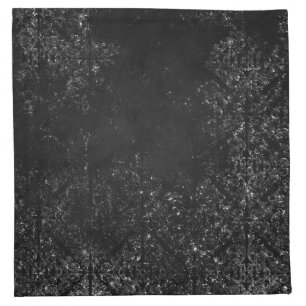 Glimmery Onyx Grunge Silvery Black Glam Damask Cloth Napkin