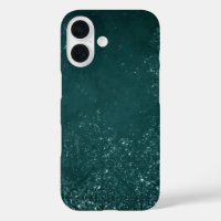 Glimmery Teal Grunge | Rich Dark Green Glam Damask