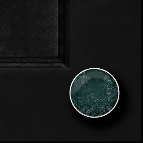 Glimmery Teal Grunge  Rich Dark Green Glam Damask Ceramic Knob