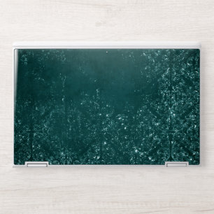 Glimmery Teal Grunge Rich Dark Green Glam Damask HP Laptop Skin