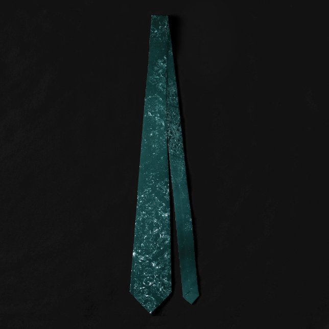 Glimmery Teal Grunge | Rich Dark Green Glam Damask Neck Tie (Creator Uploaded)