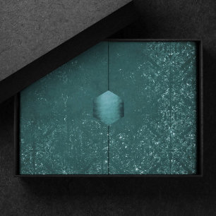 Glimmery Teal Grunge Rich Dark Green Glam Damask Tissue Paper