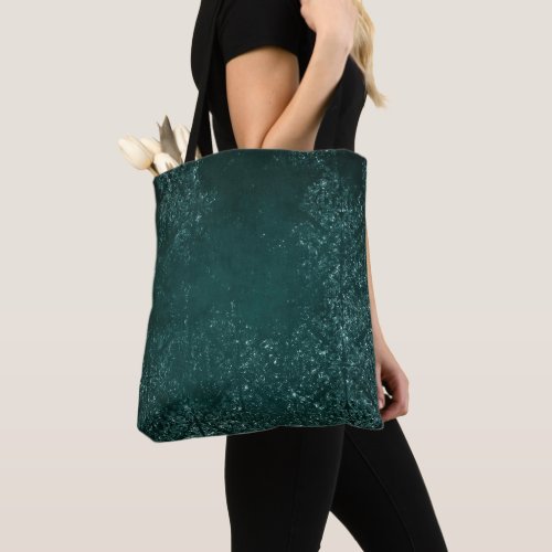 Glimmery Teal Grunge  Rich Dark Green Glam Damask Tote Bag