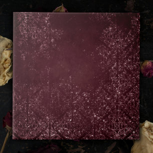 Glimmery Wine Grunge Sangria Bordeaux Damask Ceramic Tile
