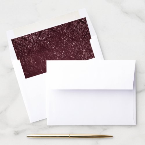 Glimmery Wine Grunge  Sangria Bordeaux Damask Envelope Liner