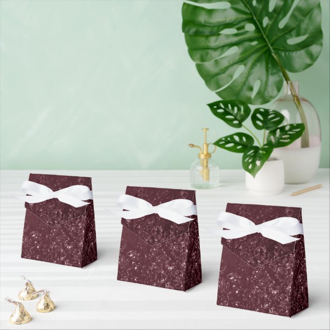 Glimmery Wine Grunge | Sangria Bordeaux Damask Favor Boxes (Multiple)