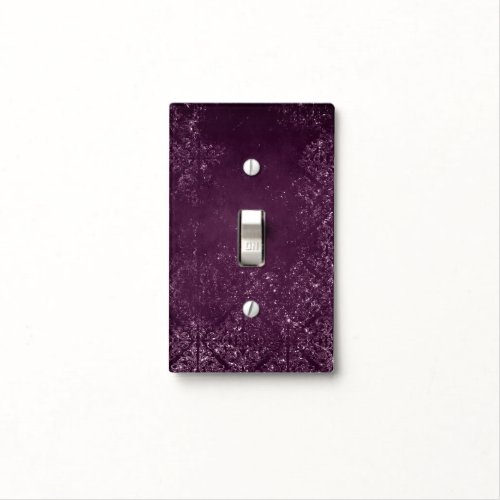 Glimmery Wine Grunge  Sangria Bordeaux Damask Light Switch Cover
