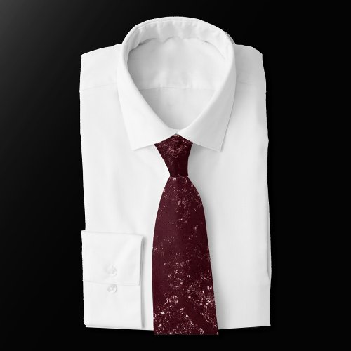 Glimmery Wine Grunge  Sangria Bordeaux Damask Neck Tie