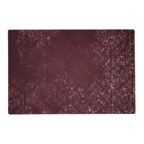 Glimmery Wine Grunge  Sangria Bordeaux Damask Placemat