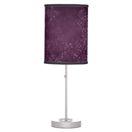 Glimmery Wine Grunge  Sangria Bordeaux Damask Table Lamp
