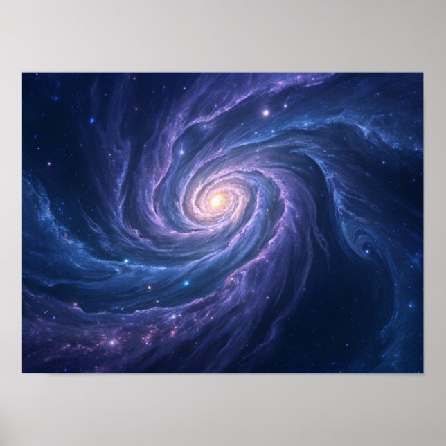 Glimpse into the Cosmos: A Swirling Spiral Galaxy Poster (Front)