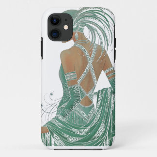 Glimpse of Elegance: Green Backless Dress Design iPhone 11 Case