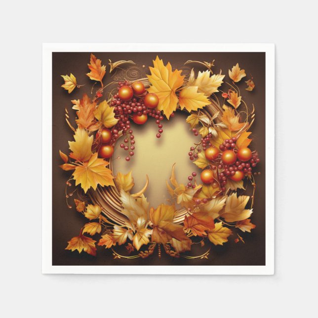 Glimpses of Autumn: Wreath Harvest Napkins (Front)