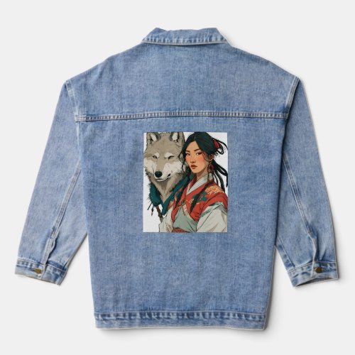Glimpses of the Steppe The Mongolian Woman Denim Jacket