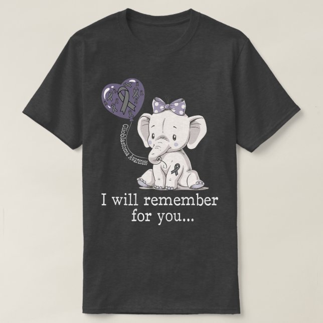 Glioblastoma Awareness Elephant  T-Shirt (Design Front)