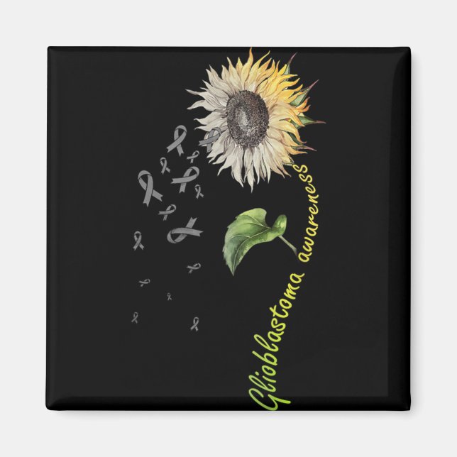 Glioblastoma Awareness Sunflower  Magnet (Front)