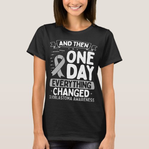 Glioblastoma Awareness  Warrior Brain Tumor Ribbon T_Shirt