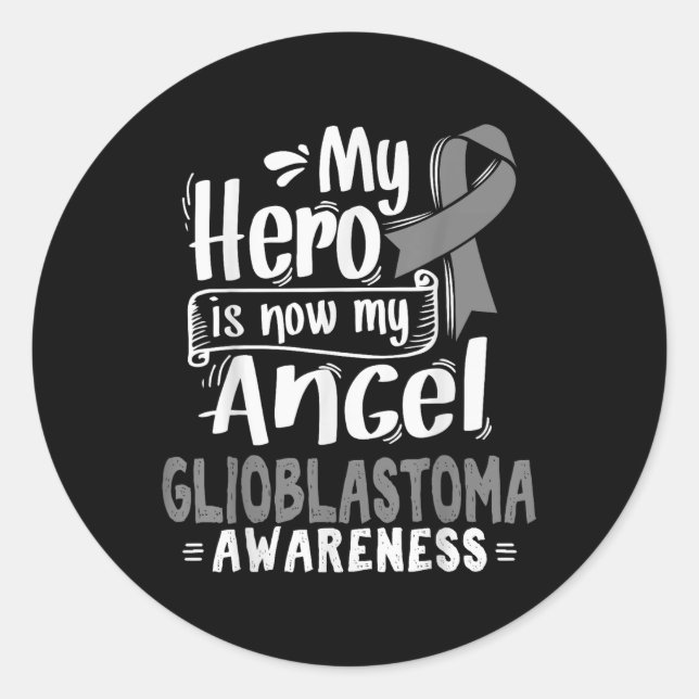Glioblastoma Multiforme Awareness Tee - Gray Ribbo Classic Round Sticker (Front)