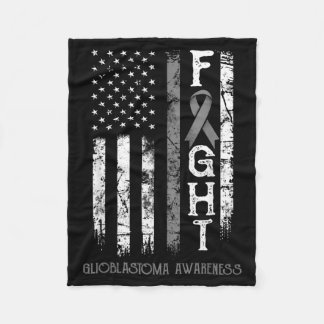 Glioblastoma Warrior Us Flag Fleece Blanket