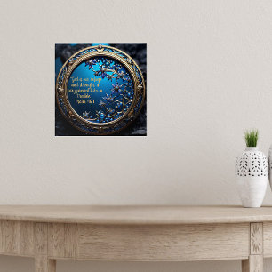 Glistening Blue With Gold Bible Verse Customizable Acrylic Print
