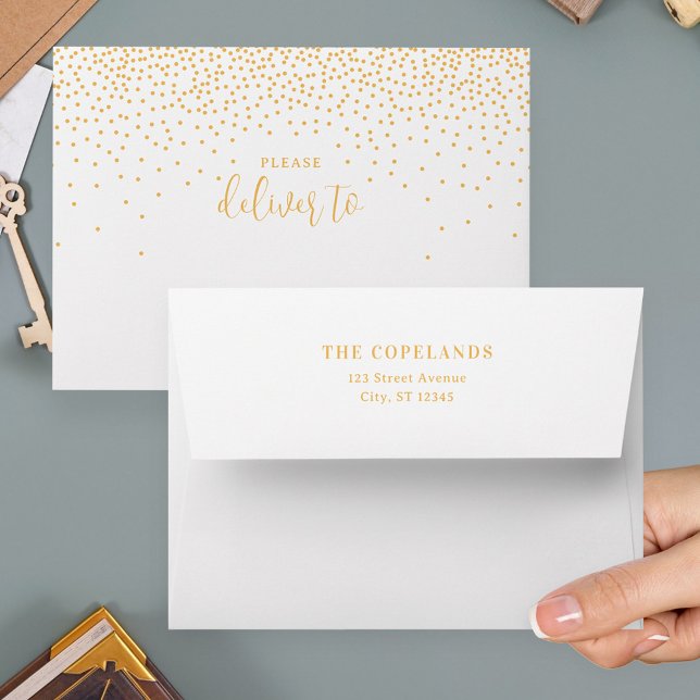 Glistening Dots Christmas Holiday Card Envelopes (Creator Uploaded)