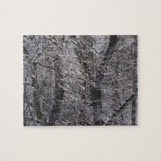 Glistening Icy Forest in Morning Light I Jigsaw Puzzle