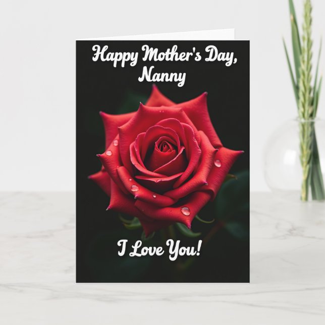 Glistening Rose Mothers Day Card (Front)