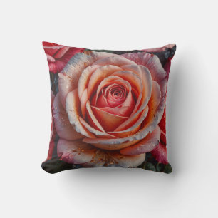Glistening Rose Throw Pillow