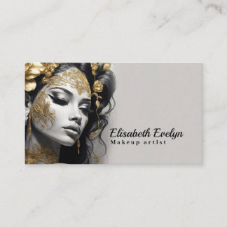 Glistening Silver and Gold Florals on a Lovely 690 Business Card