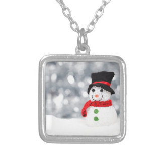 Glistening Snowman Necklace Small SP Square