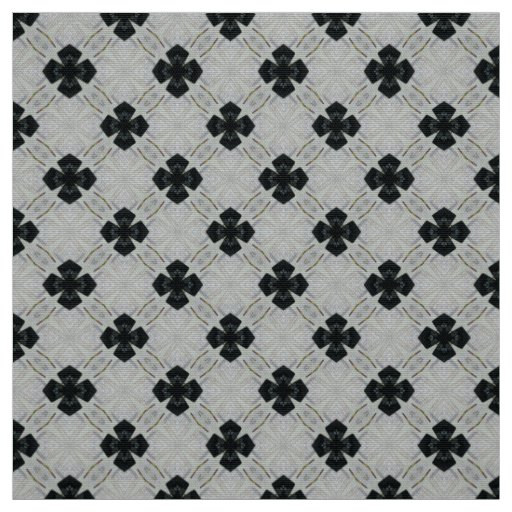 Glitch2 Black and white seal cross Fabric