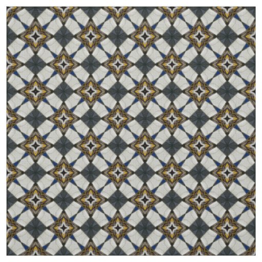 Glitch2 Black dots stars tile pattern fabric