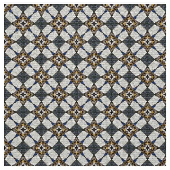 Glitch2 Black dots stars tile pattern fabric (Swatch)