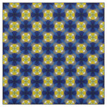 Glitch2 Blue cross yellow pattern fabric