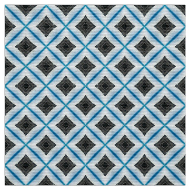 Glitch2 Blue gray tile pattern fabric (Swatch)