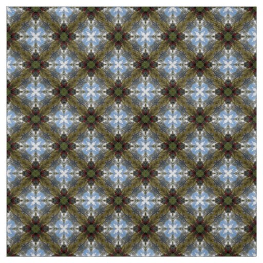 Glitch2 Brown light blue  tile Fabric