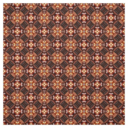 Glitch2 Brown Red Quilting crafts Fabric