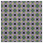 Glitch2 circle star green gray tile pattern fabric