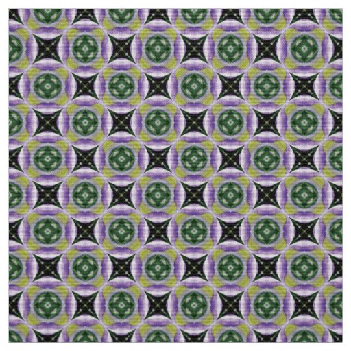 Glitch2 circle star green gray tile pattern fabric