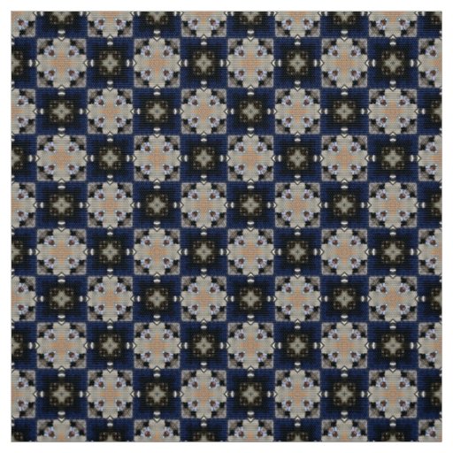 Glitch2 Dark blue tile pattern fabric